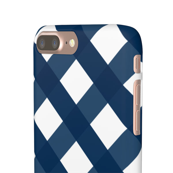 Gingham Navy + White Phone Case