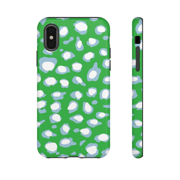 TOUGH Cases Pretty Printing X Beautycounter Limited Edition Case Preppy Leopard Spots Green