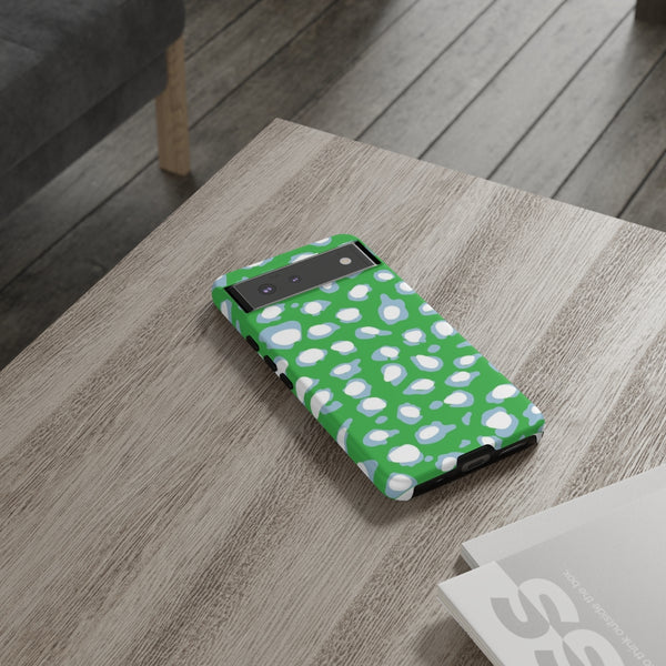 TOUGH Cases Pretty Printing X Beautycounter Limited Edition Case Preppy Leopard Spots Green