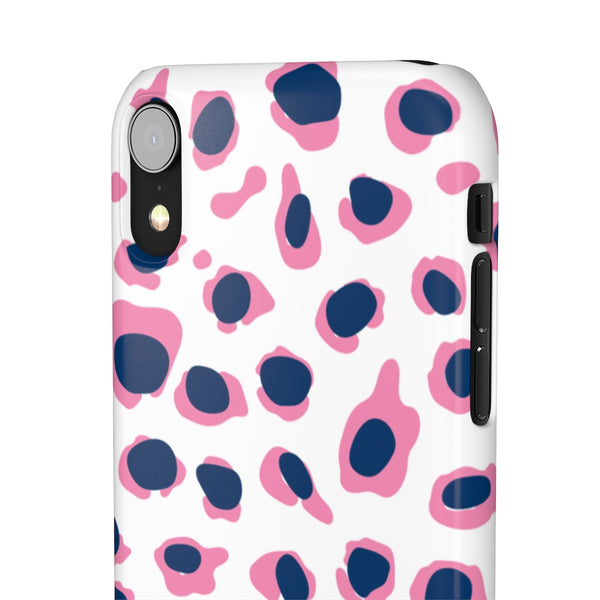 SLEEK Version Pretty Printing X Beautycounter Phone Case Preppy Leopard Navy + Pink Spots