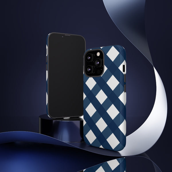 TOUGH Cases Pretty Printing X Beautycounter Limited Edition Case Gingham Plaid Navy