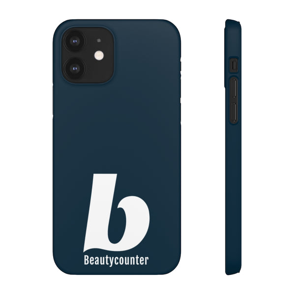 SLEEK Version Pretty Printing X Beautycounter Phone Case Navy with White Logo