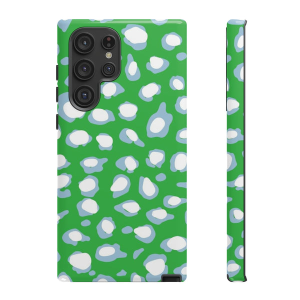 TOUGH Cases Pretty Printing X Beautycounter Limited Edition Case Preppy Leopard Spots Green