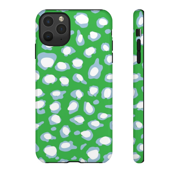 TOUGH Cases Pretty Printing X Beautycounter Limited Edition Case Preppy Leopard Spots Green