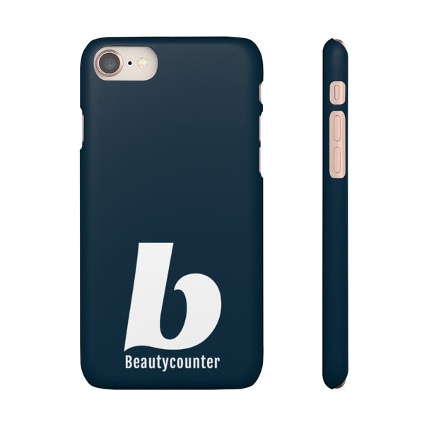 SLEEK Version Pretty Printing X Beautycounter Phone Case Navy with White Logo