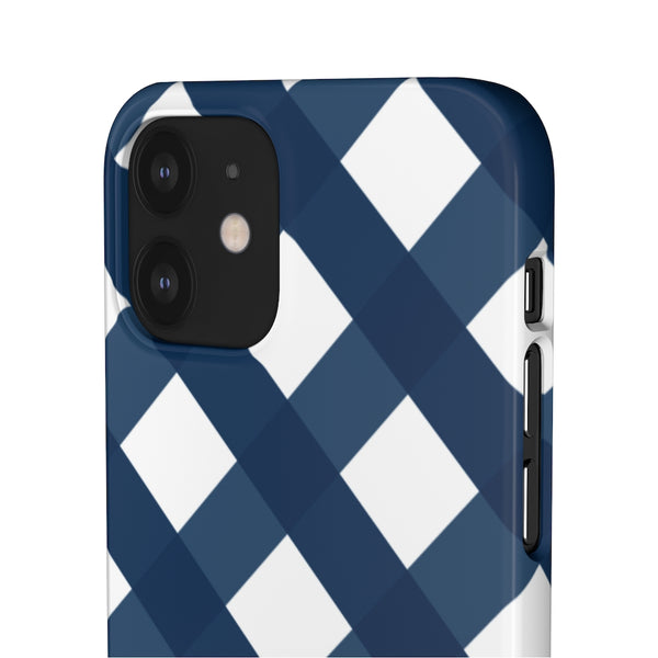 Gingham Navy + White Phone Case