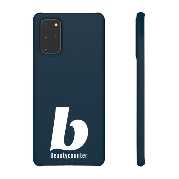 SLEEK Version Pretty Printing X Beautycounter Phone Case Navy with White Logo