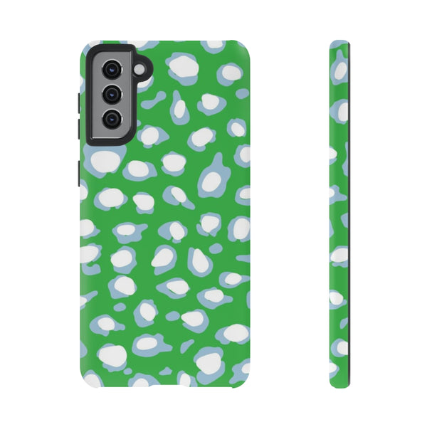 TOUGH Cases Pretty Printing X Beautycounter Limited Edition Case Preppy Leopard Spots Green