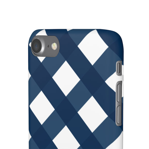 Gingham Navy + White Phone Case