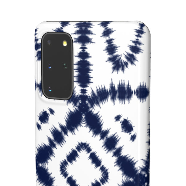 Shibori Navy + White Phone Case