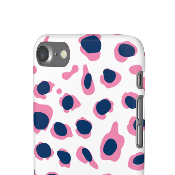 SLEEK Version Pretty Printing X Beautycounter Phone Case Preppy Leopard Navy + Pink Spots