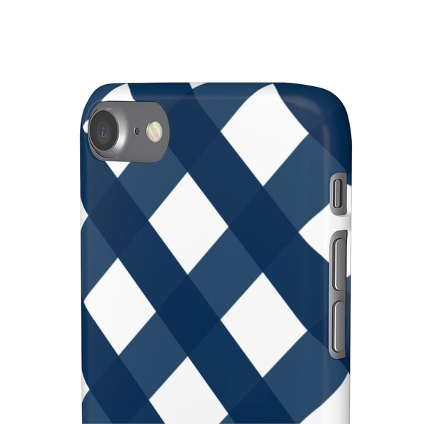 Gingham Navy + White Phone Case