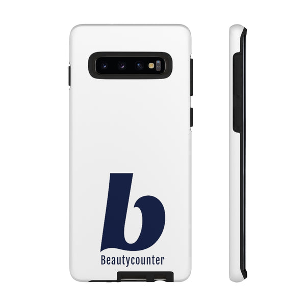 TOUGH Version Pretty Printing X Beautycounter Limited Edition Case White with navy logo