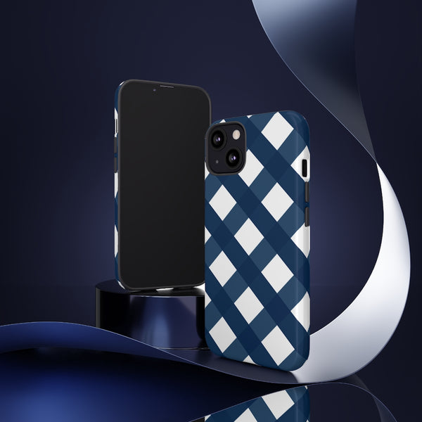 TOUGH Cases Pretty Printing X Beautycounter Limited Edition Case Gingham Plaid Navy