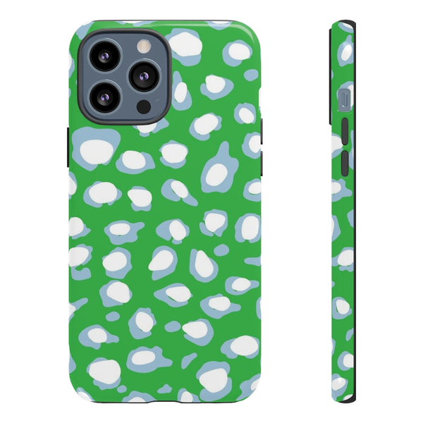 TOUGH Cases Pretty Printing X Beautycounter Limited Edition Case Preppy Leopard Spots Green