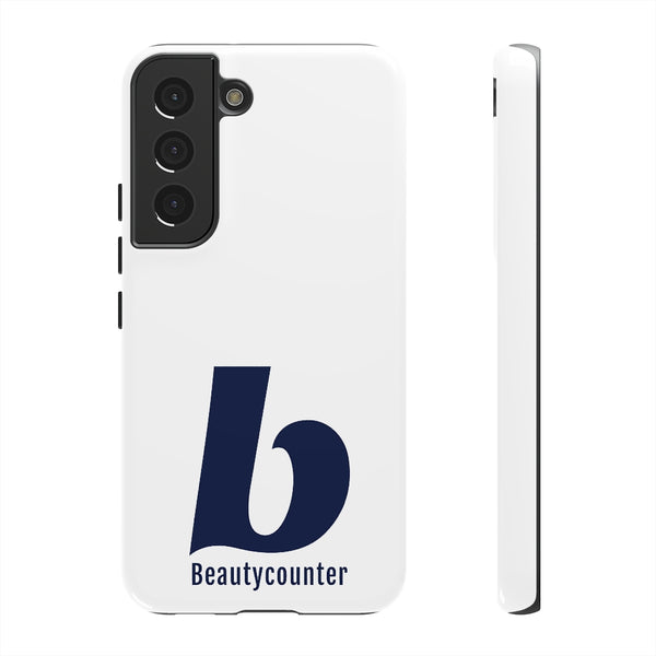 TOUGH Version Pretty Printing X Beautycounter Limited Edition Case White with navy logo