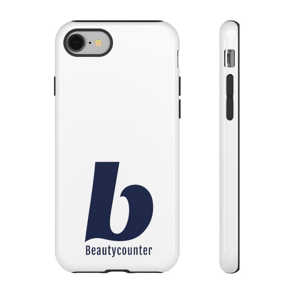 TOUGH Version Pretty Printing X Beautycounter Limited Edition Case White with navy logo