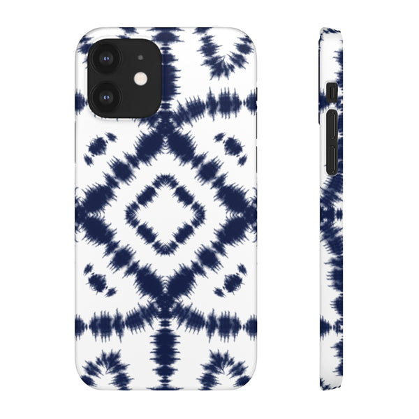 Shibori Navy + White Phone Case