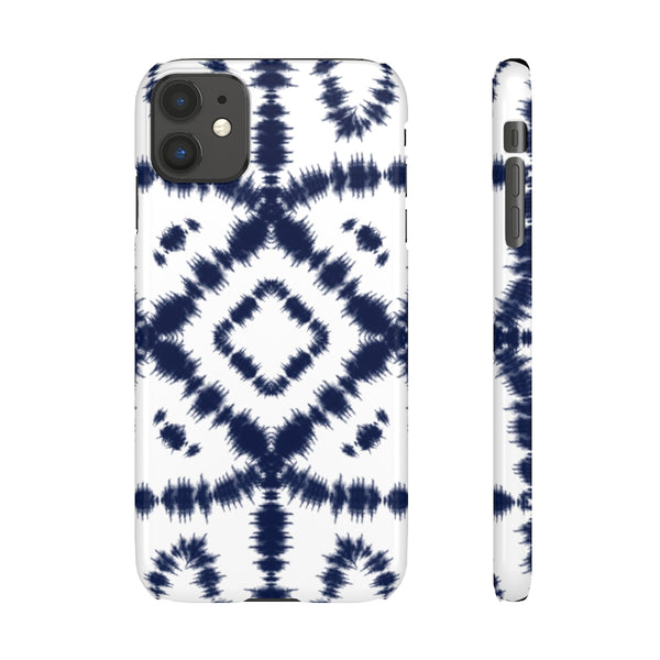 Shibori Navy + White Phone Case