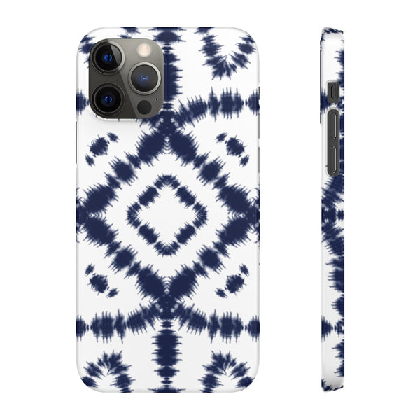 Shibori Navy + White Phone Case