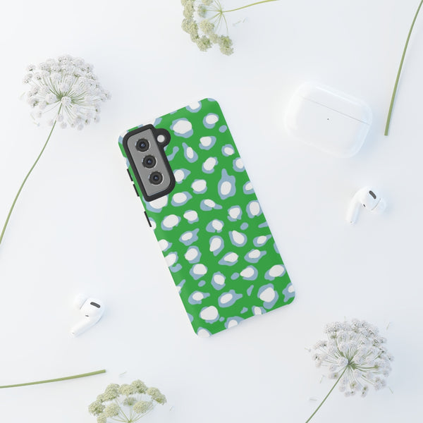 TOUGH Cases Pretty Printing X Beautycounter Limited Edition Case Preppy Leopard Spots Green