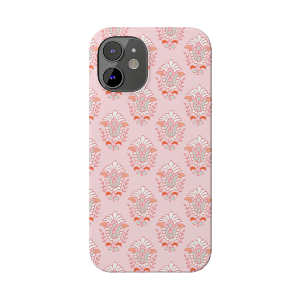 Preppy Boho Chic Block Print Phone Case Slim and Sleek, Impact Resistant Shell, all iPhone Models 14 Pro Max 13