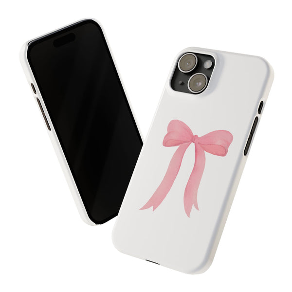 Pink Bow Phone Case, Coquette , loveshackfancy inspired, preppy print Phone Case Slim and Sleek