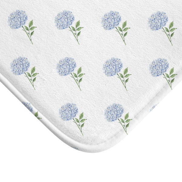 Bath Mat Hydrangea Pattern, two sizes, anti-slip back