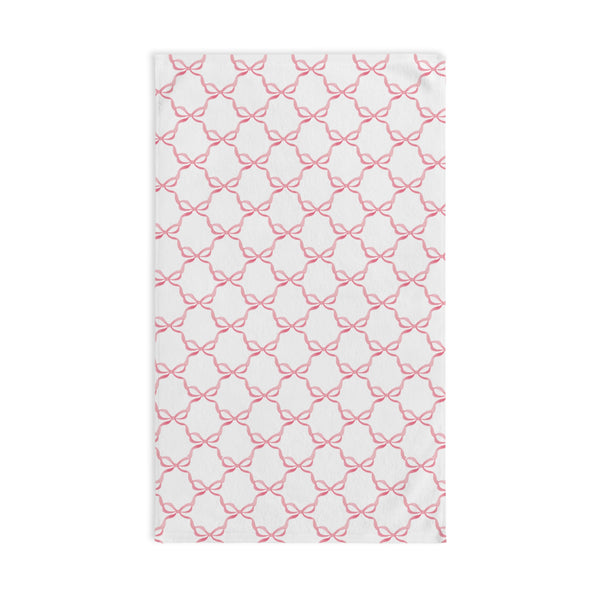 Hand Towel Watercolor Bows Pink