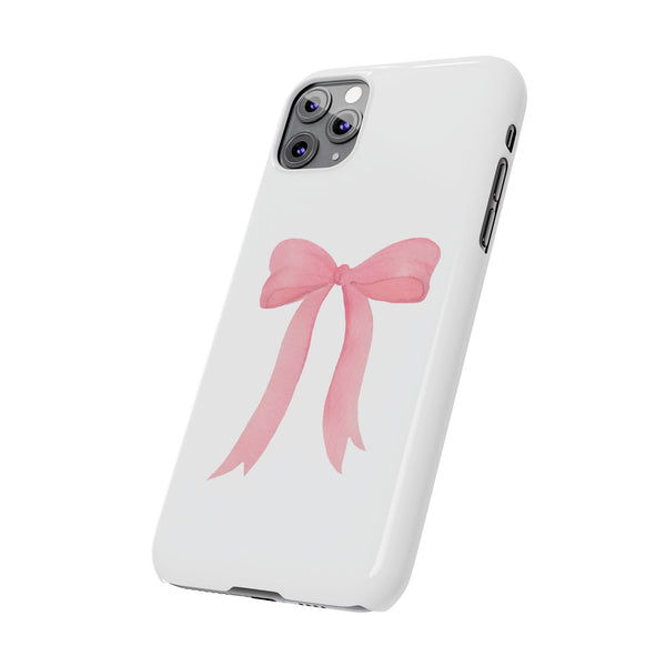Pink Bow Phone Case, Coquette , loveshackfancy inspired, preppy print Phone Case Slim and Sleek