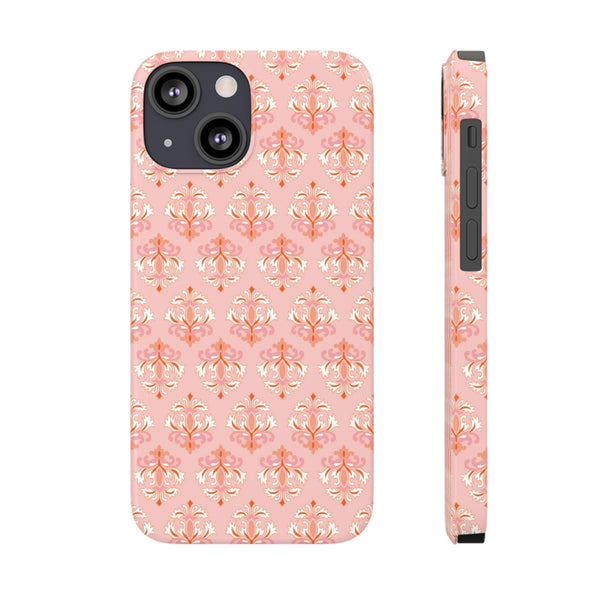 Preppy Boho Chic in soft pinks , Chinoiserie iphone case, Samsung,  Phone Case Slim and Sleek, Classic, Impact Resistant Shell