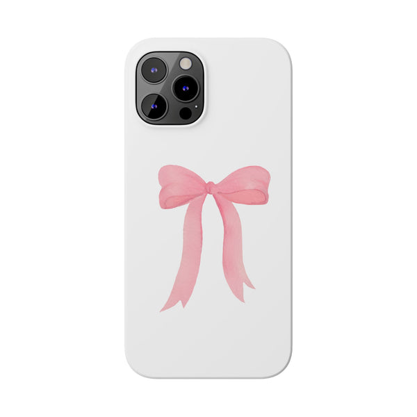 Pink Bow Phone Case, Coquette , loveshackfancy inspired, preppy print Phone Case Slim and Sleek