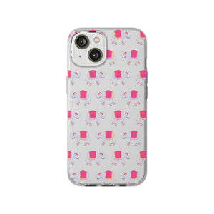 Flexible Phone Case - Preppy Chinoiserie Elephant Pattern  iphone Samsung clear access to all ports and functions