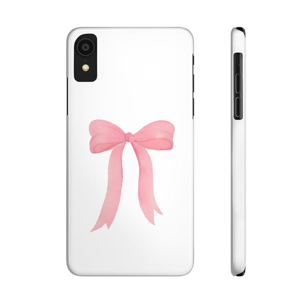 Pink Bow Phone Case, Coquette , loveshackfancy inspired, preppy print Phone Case Slim and Sleek
