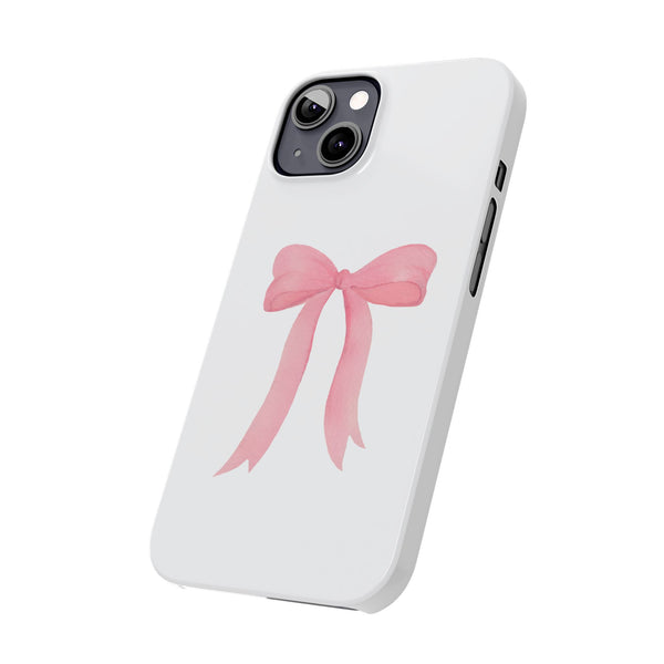 Pink Bow Phone Case, Coquette , loveshackfancy inspired, preppy print Phone Case Slim and Sleek