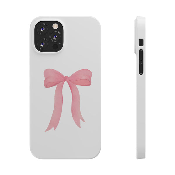 Pink Bow Phone Case, Coquette , loveshackfancy inspired, preppy print Phone Case Slim and Sleek