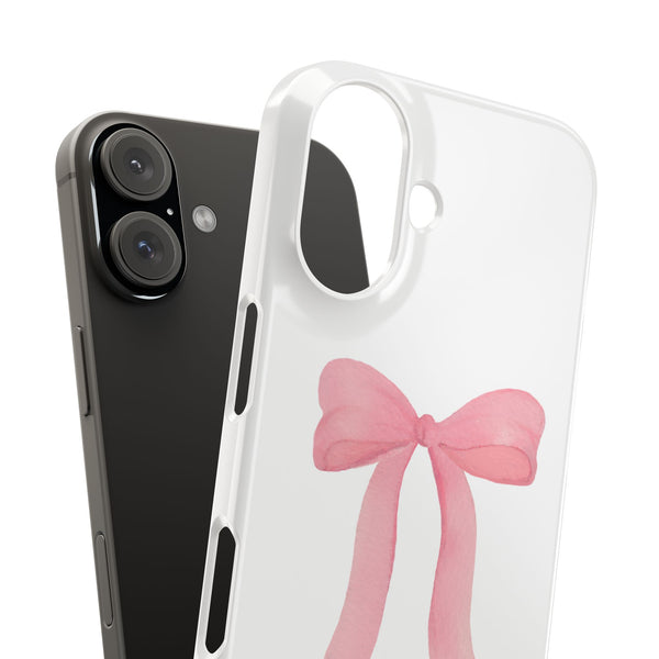 Pink Bow Phone Case, Coquette , loveshackfancy inspired, preppy print Phone Case Slim and Sleek