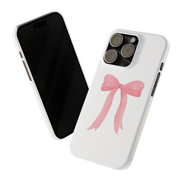 Pink Bow Phone Case, Coquette , loveshackfancy inspired, preppy print Phone Case Slim and Sleek
