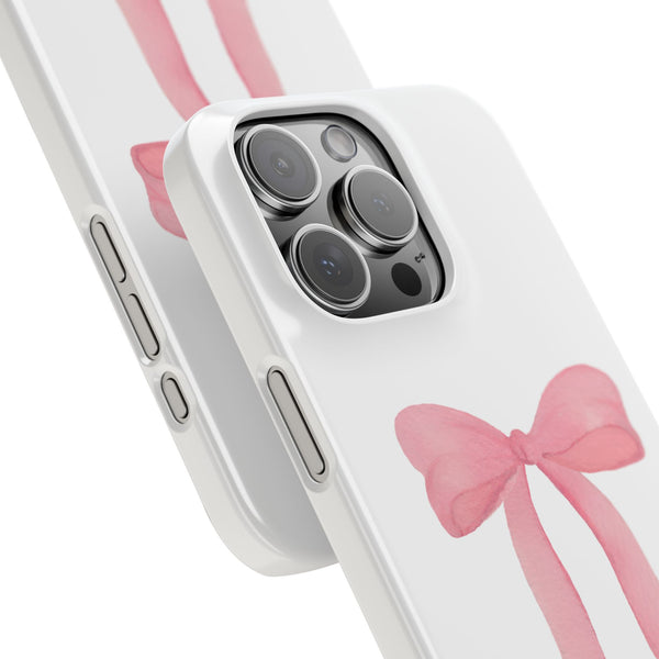 Pink Bow Phone Case, Coquette , loveshackfancy inspired, preppy print Phone Case Slim and Sleek