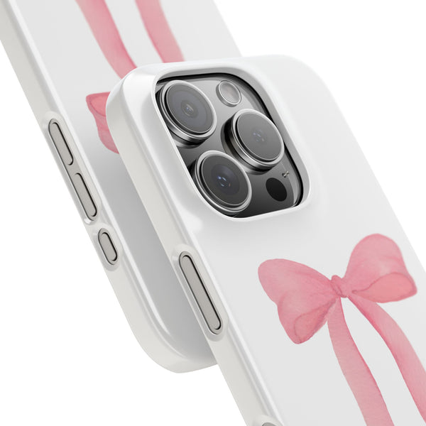 Pink Bow Phone Case, Coquette , loveshackfancy inspired, preppy print Phone Case Slim and Sleek