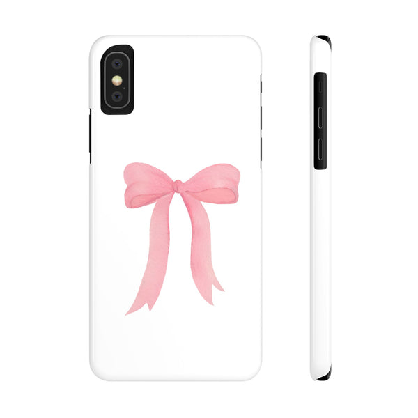 Pink Bow Phone Case, Coquette , loveshackfancy inspired, preppy print Phone Case Slim and Sleek