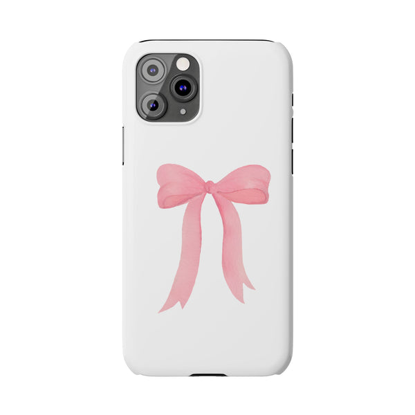 Pink Bow Phone Case, Coquette , loveshackfancy inspired, preppy print Phone Case Slim and Sleek