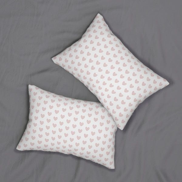 Decorative Lumbar Preppy Hearts Pillow with insert , 14" x 20"