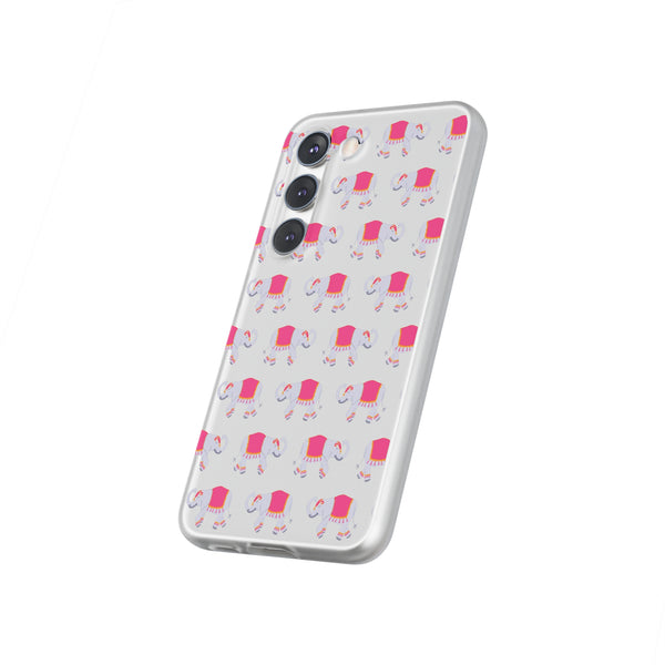 Flexible Phone Case - Preppy Chinoiserie Elephant Pattern  iphone Samsung clear access to all ports and functions