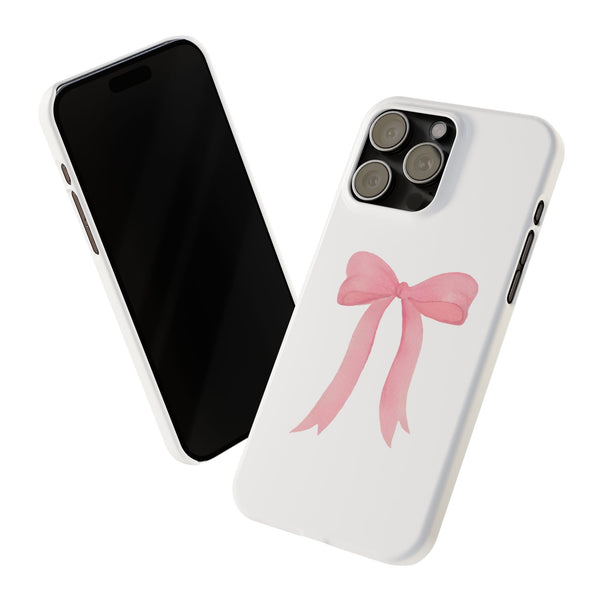 Pink Bow Phone Case, Coquette , loveshackfancy inspired, preppy print Phone Case Slim and Sleek