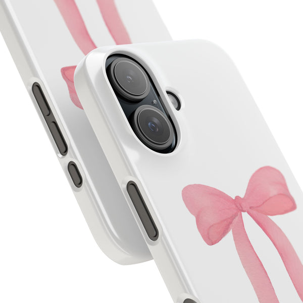Pink Bow Phone Case, Coquette , loveshackfancy inspired, preppy print Phone Case Slim and Sleek