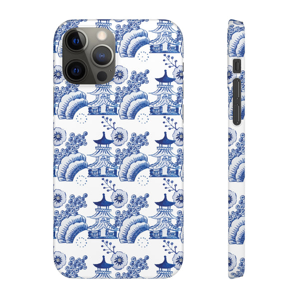 Chinoiserie Chic Toile Blue + White Phone Case