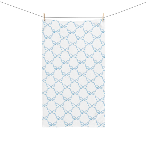 Hand Towel  Watercolor Bows Blue