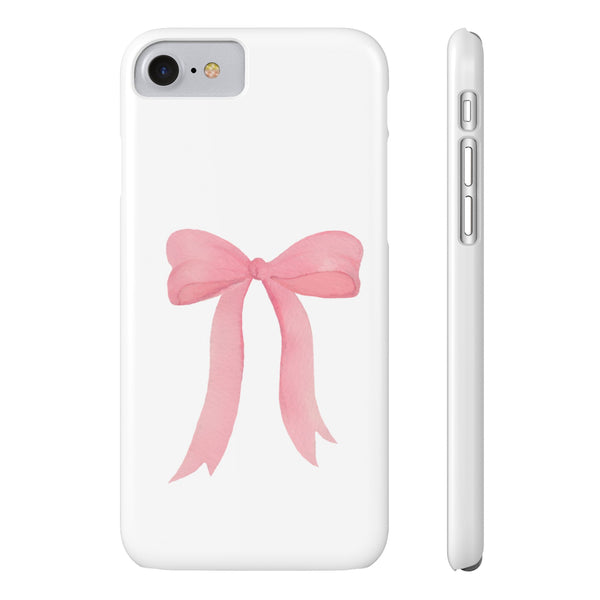 Pink Bow Phone Case, Coquette , loveshackfancy inspired, preppy print Phone Case Slim and Sleek