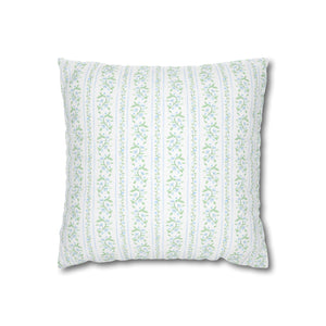 Chinoiserie Blue and White Vine Print Pillow Cover with Zip Closure - Cover Only - Insert not included